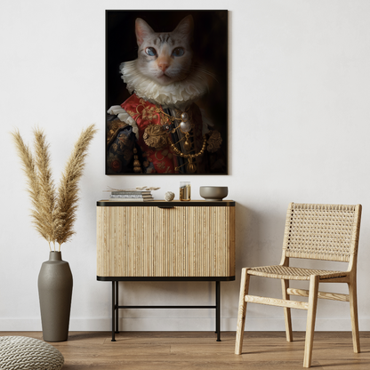 Whimsical Pet Portrait in Royal Attire